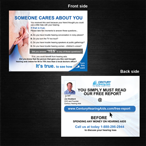 Postcard Design by uk for Century Hearing Aids | Design #4000349