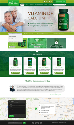 Web page design for a nutritional supplement company | Web Design by Sbss