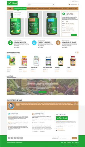 Web page design for a nutritional supplement company | Web Design by Da Miracle