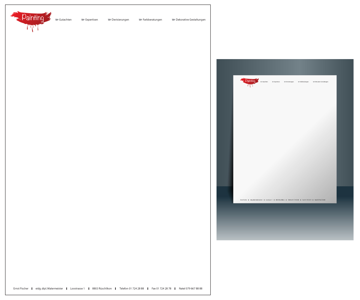 Letterhead Design by Lee for Ernst Fischer Malergeschäft AG | Design #4271139