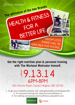 Herbalife/Burn Em Out Fitness Launch | Flyer Design by Pinky 