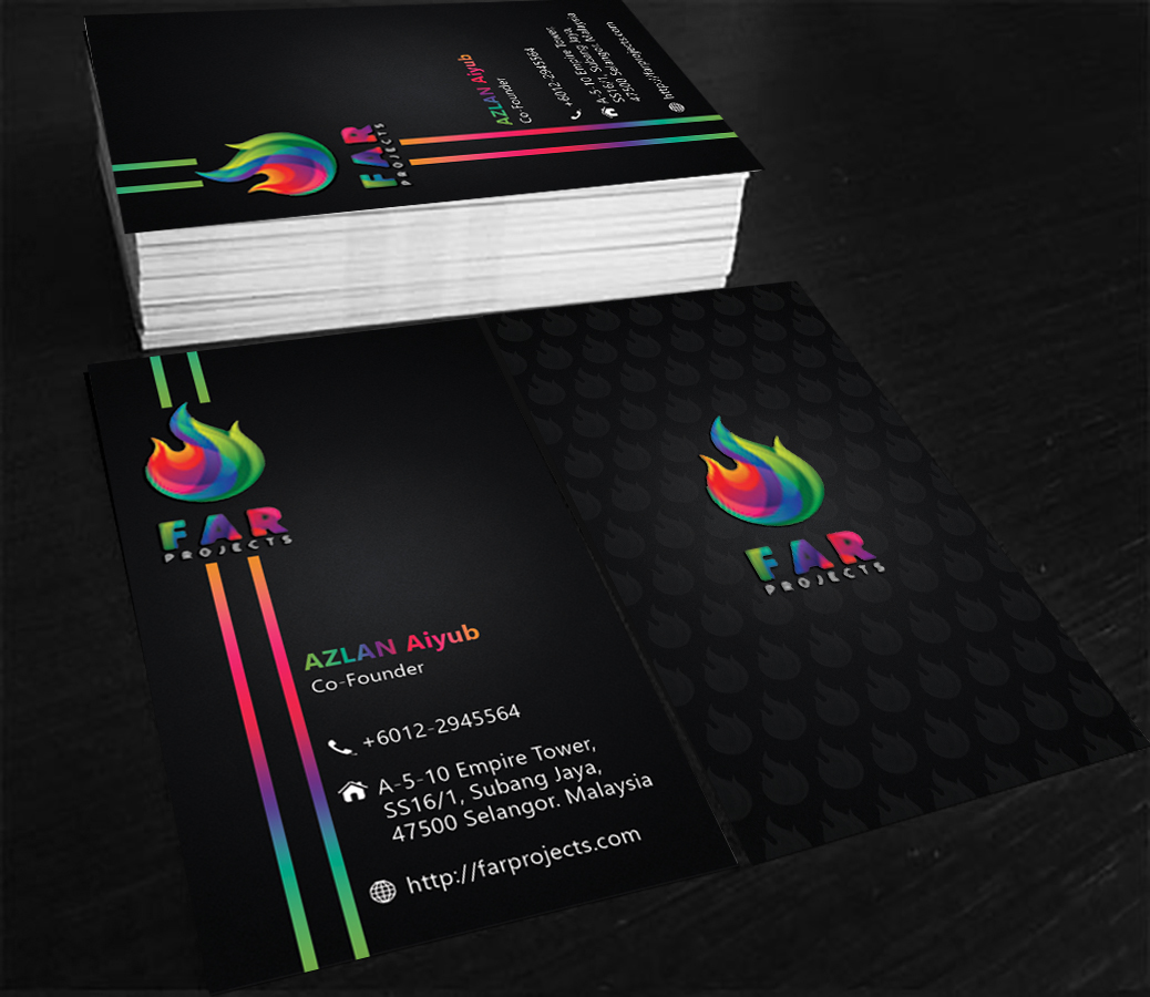 Business Card Design by Hardcore Design for F.A.R Projects SDN. BHD. | Design #4531822