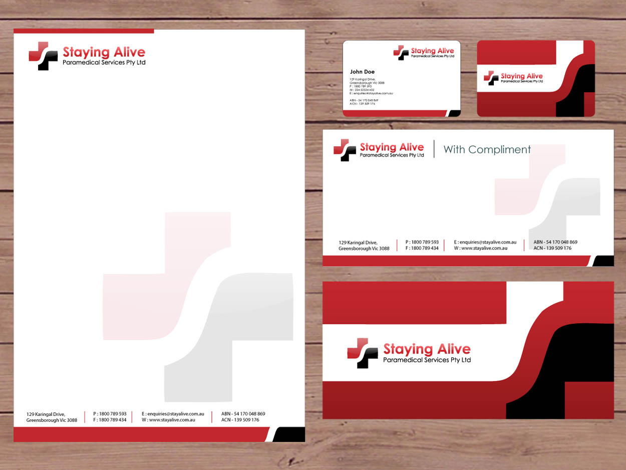 Stationery Design by Priyo Subarkah for Staying Alive Paramedical Services Pty Ltd | Design #202877