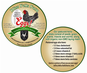 Bliss Falls Farm Organic Egg Labels | Verpackungs-Design von Soula Vetter