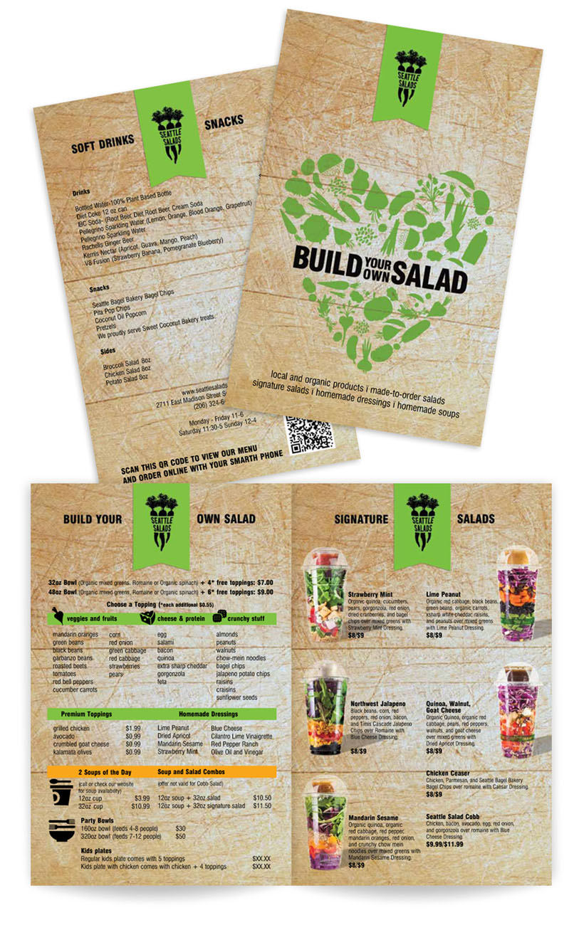 Menu Design by tanya for Seattle Salads | Design #1345387