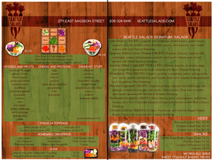 Menu Design by Eric Lott for Seattle Salads | Design #1347289