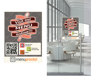 QR Code Sticker for Restaurants | Sticker Design by Hendrik