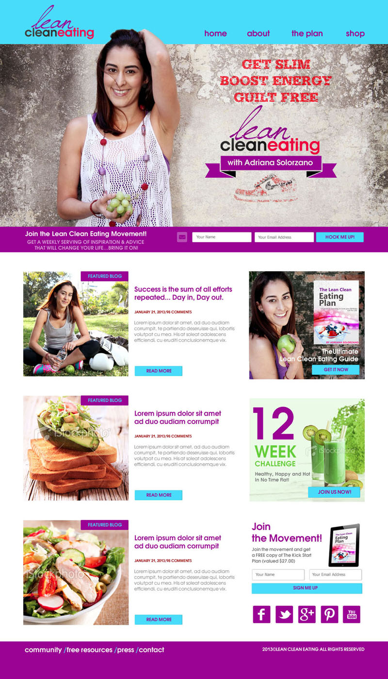 Web Design by tanya for Lean Clean Eating | Design #1385651