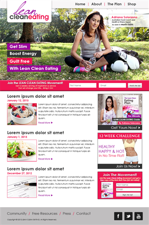 Web Design by JocelynG for Lean Clean Eating | Design #1379982