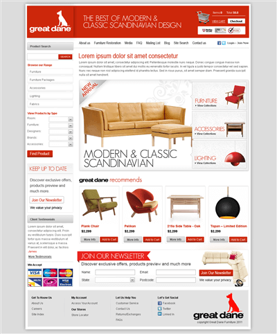 Furniture Design Website Homepage | Web-Design von James