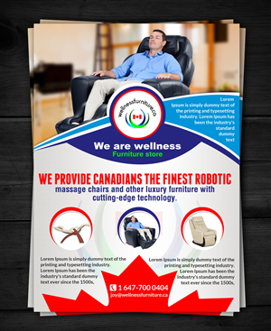 Flyer Design by ESolz Technologies for Wellnessfurniture.CA | Design #4836164