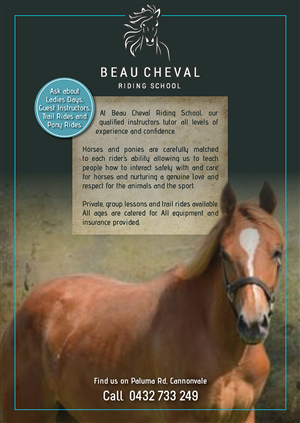 Beau Cheval Riding School Flyer Design | Flyer Design by iD_intelligentDesign