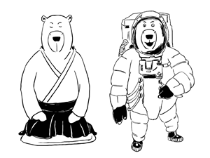 4 line drawings of a bear | Illustration Design by Voltage Gated