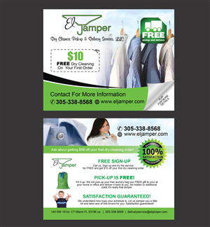 Dry Cleaners Pick-up & Delivery Service | Postkarten-Design von NatPearlDesigns