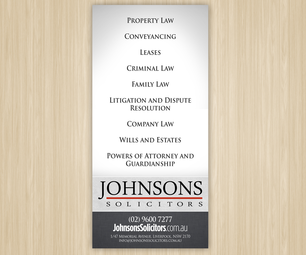 Flyer Design by Brian Ellis for Johnsons Solicitors | Design #5276662