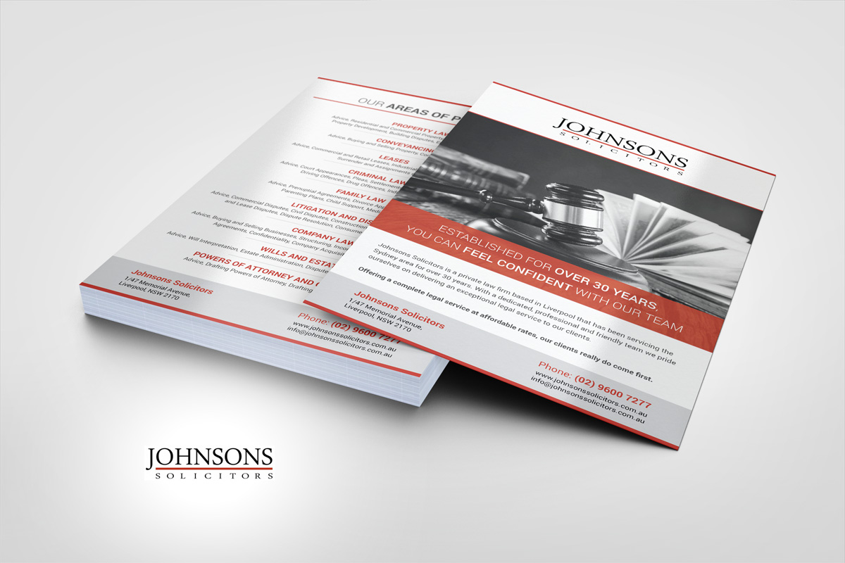 Flyer Design by Oilegak for Johnsons Solicitors | Design #5229627