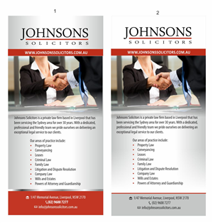 Flyer Design by IneseRo for Johnsons Solicitors | Design #5228020