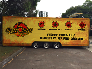 Grill bill food truck needs a flashy design for vinyl vehicle wrap. | Print Design by JCR