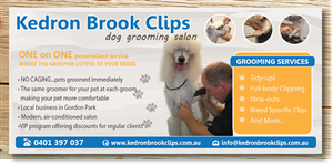 Flyer for home based dog grooming salon | Flyer Design by alex989