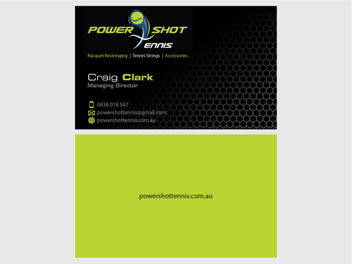 Business Card Design by Arnett for Power Shot Tennis | Design #1476732