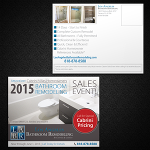 LABR Cabrini Villas Bathroom Remodeling Postcard | Postkarten-Design von Mon01