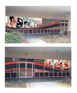 24 Hour Fitness Center Store front. Window advertisment | Schilder-Design von jeffdefy