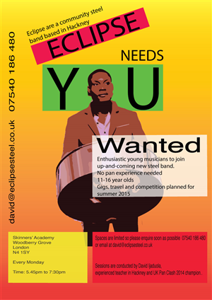 Steel band poster - help us recruit more teenage kids! | Poster Design by Cog Creation