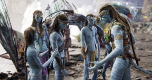 AVATAR: THE WAY OF WATER, (aka AVATAR 2) movie with Kiri (voice: Sigourney Weaver), Neytiri (voice: Zoe Saldana), Neteyam (voice: Jamie Flatters), Lo'ak (voice: Britain Dalton), Tuk, Jake Sully (voice: Sam Worthington)