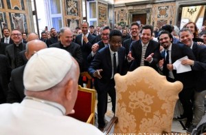 Pope Francis spoke to an audience that included Stephen Colbert, Chris Rock and Jimmy Fallon.
