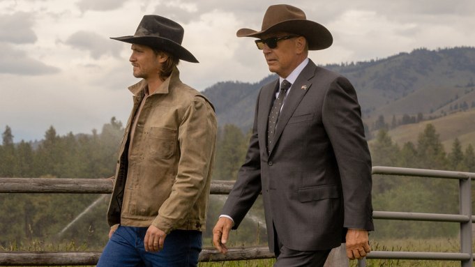 Luke Grimes and Kevin Costner in 'Yellowstone'