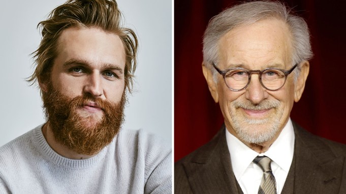 Wyatt Russell and Steven Spielberg