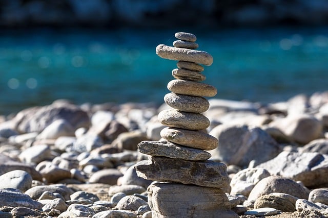 Cairn en la playa