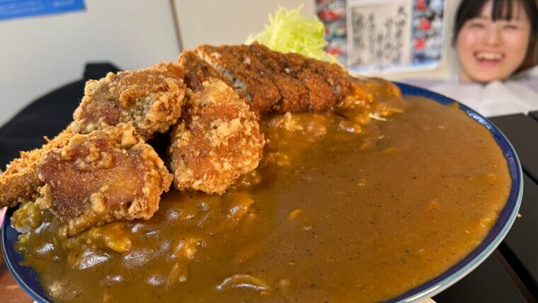 前橋市粕川町太田食堂通称太食ジャンボカツカレーチャレンジ揚げ物マシマシaco