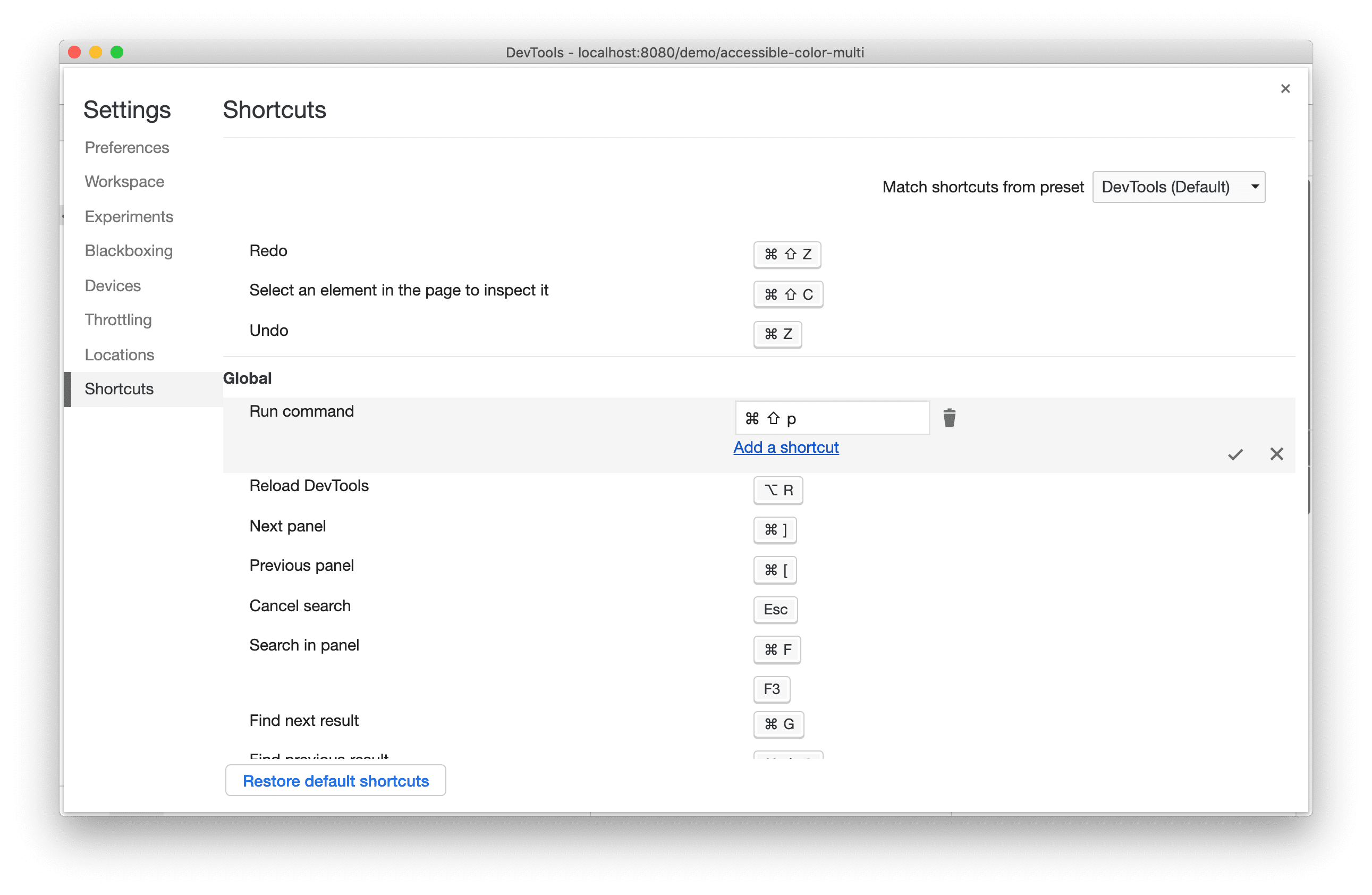 Sesuaikan pintasan keyboard