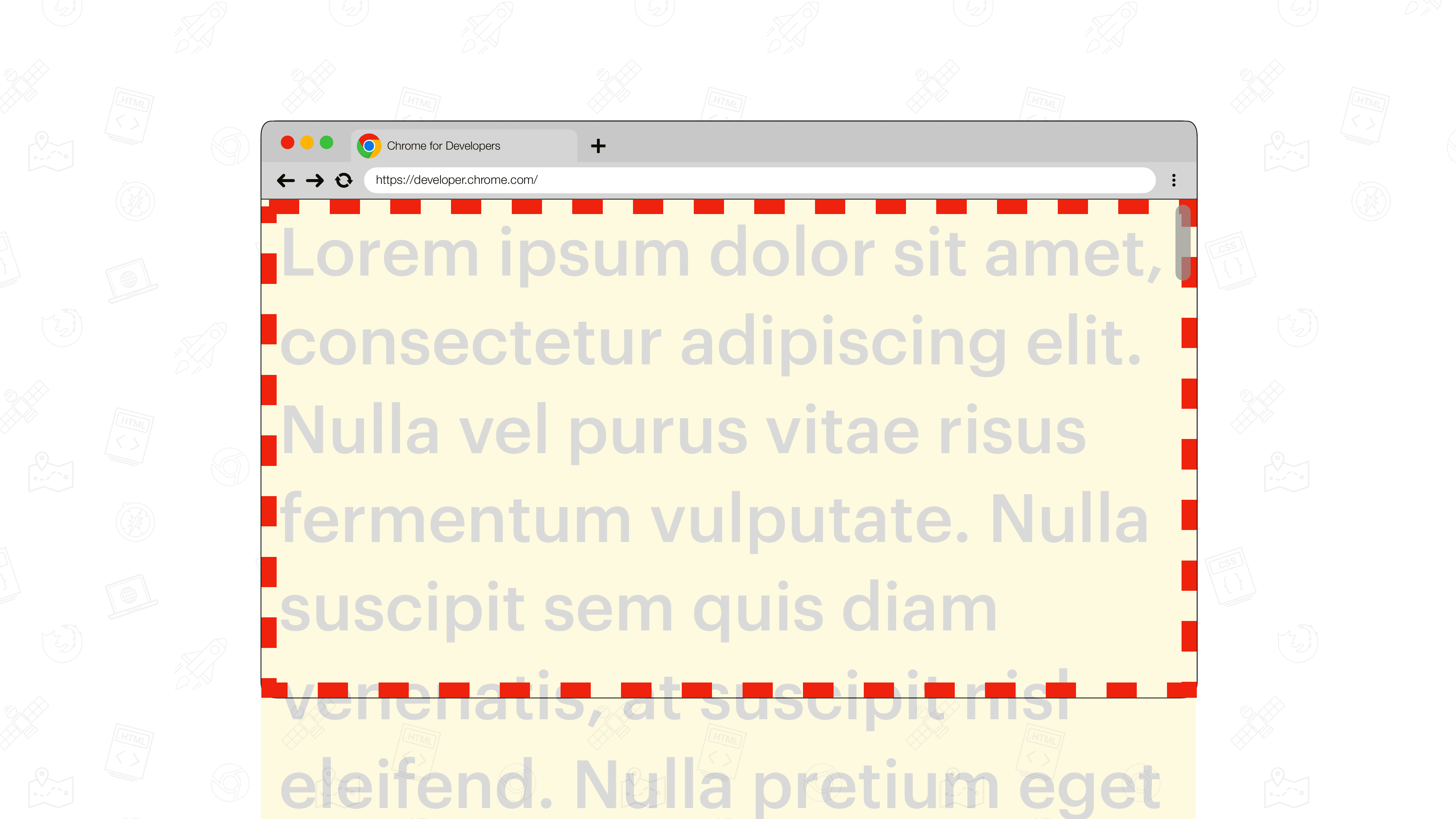 Abbildung eines Browsers mit einer scrollbaren Overlay-Leiste