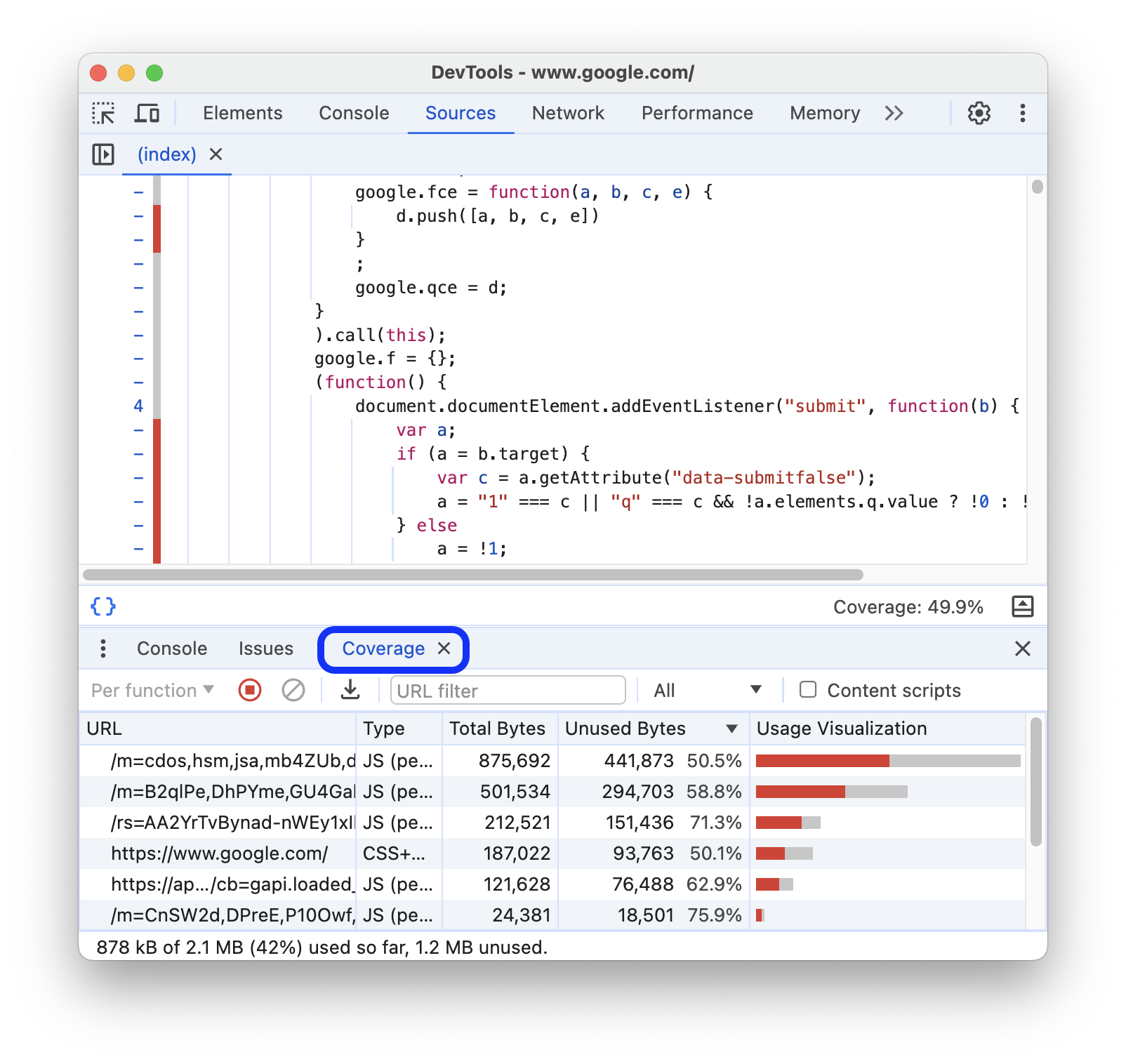 Analyser la couverture du code