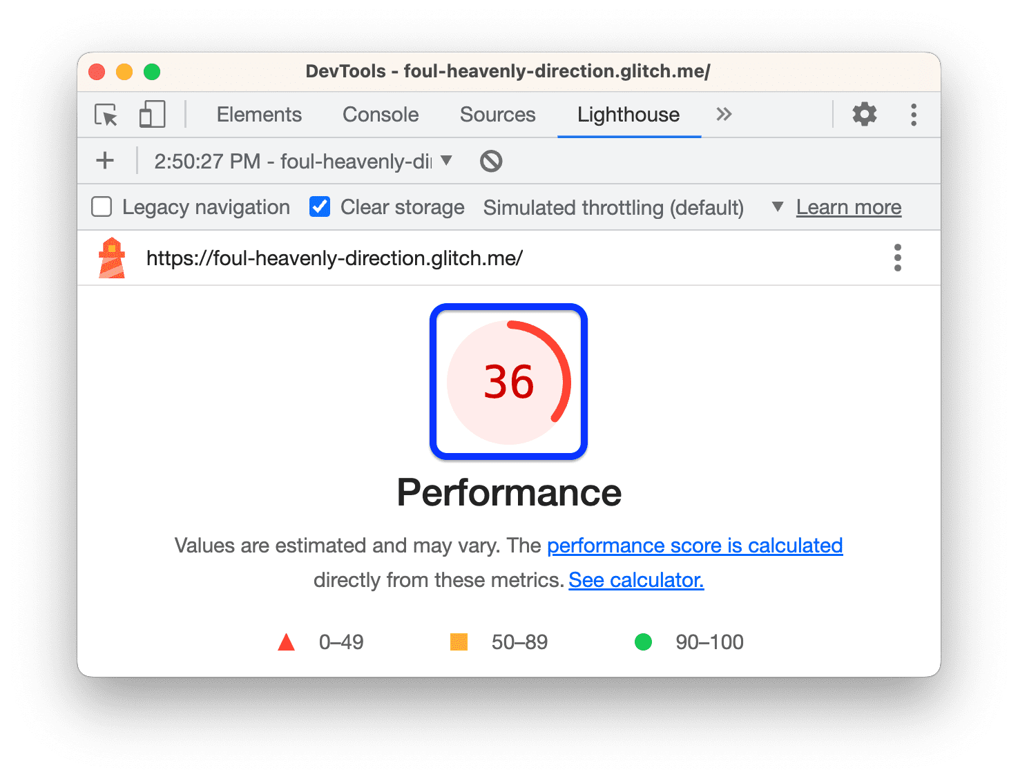 Score global des performances.