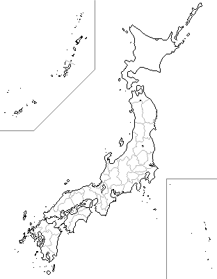 日本地図(県境レイヤー付き)