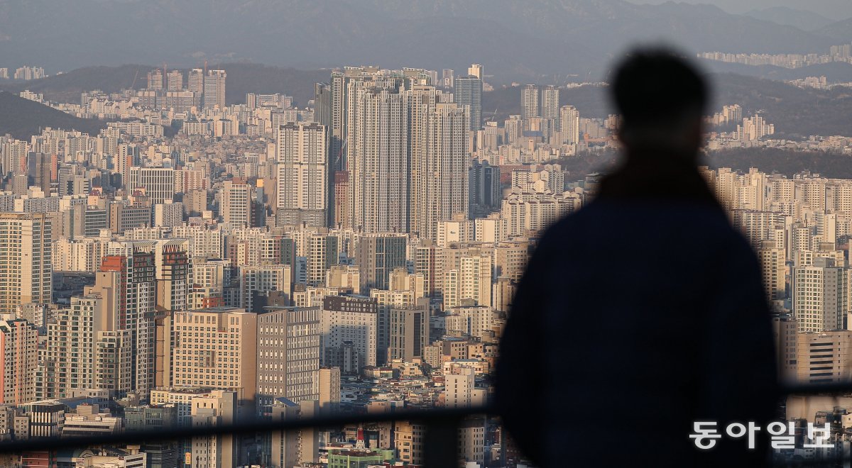 정부는 외국인의 투기성 부동산 거래에 대해서는 앞으로도 강도 높은 규제를 실시할 방침이다. 하지만 이에 대한 전문가들의 반응은 다소 엇갈린다. 사진은  서울 남산에서 한 시민이 시내 아파트들을 내려다 보는 모습니다. 동아일보 DB