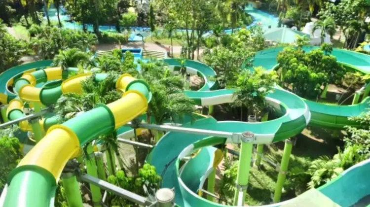 Splash Island at Laguna is home to 8 different giant slides!