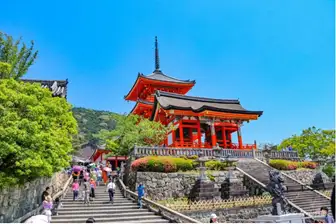 Japan's historic Kiyomizu-dera Temple stands in Kyoto