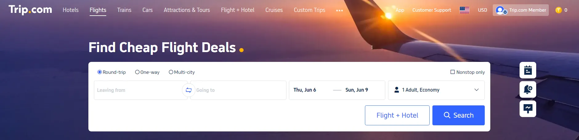 Get cheap flight tickets on Trip.com