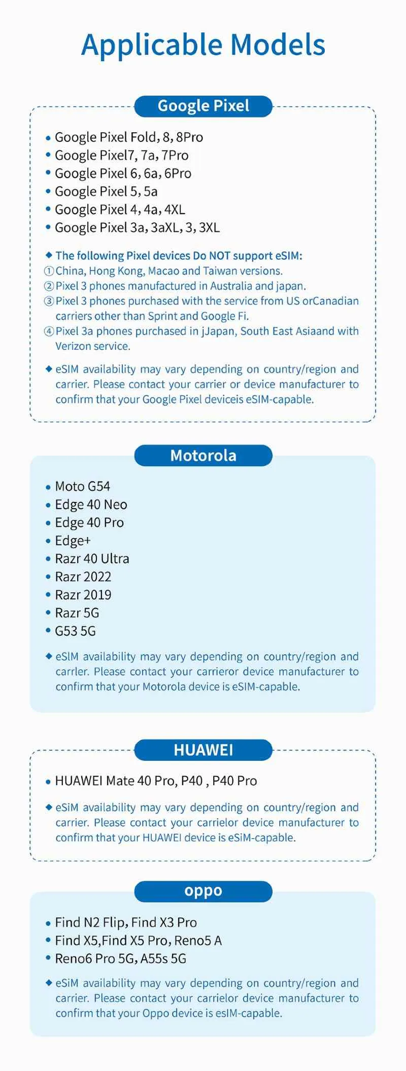 eSIM Singapore compatible devices