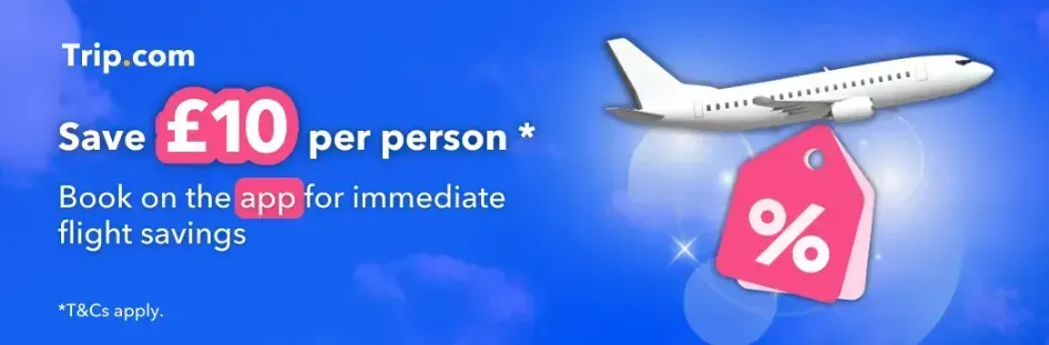 Trip.com Flight Promo Code UK: Flight Sale: Save up to £10 per person