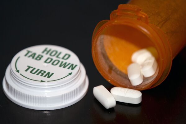 Prescription Drug Bottle open with pills close up
