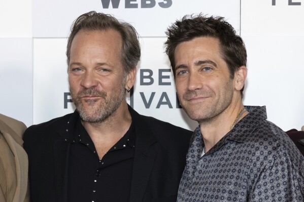 Peter Sarsgaard, left, and Jake Gyllenhaal attend the "Presumed Innocent" premiere during the Tribeca Festival at BMCC Tribeca Performing Arts Center on Sunday, June 9, 2024, in New York. (Photo by CJ Rivera/Invision/AP)