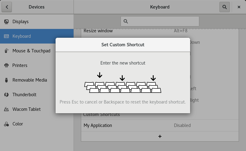 shortcuts enabling entering