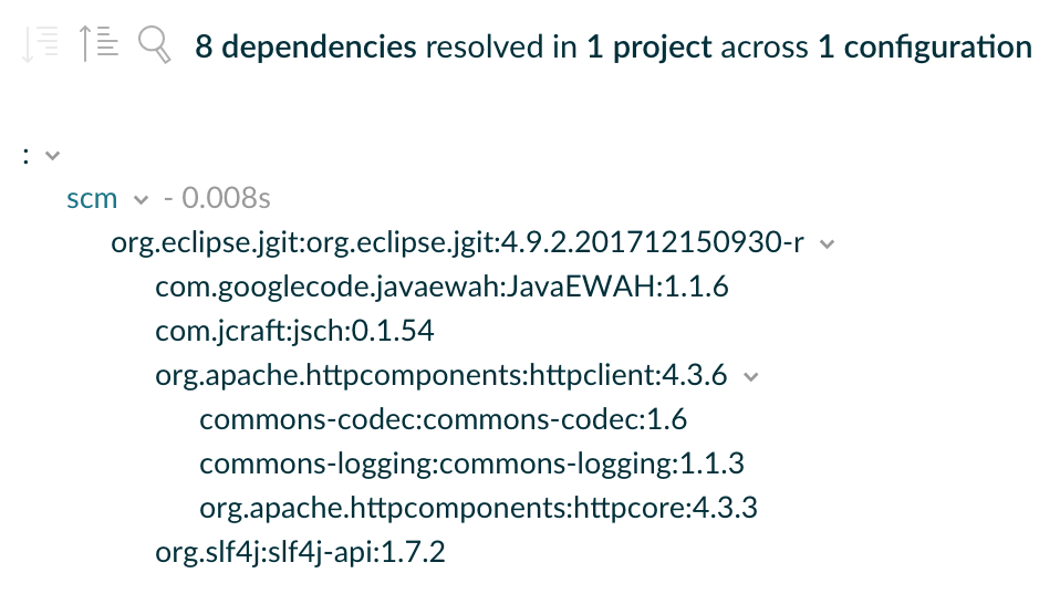 dependency management dependencies report build scan