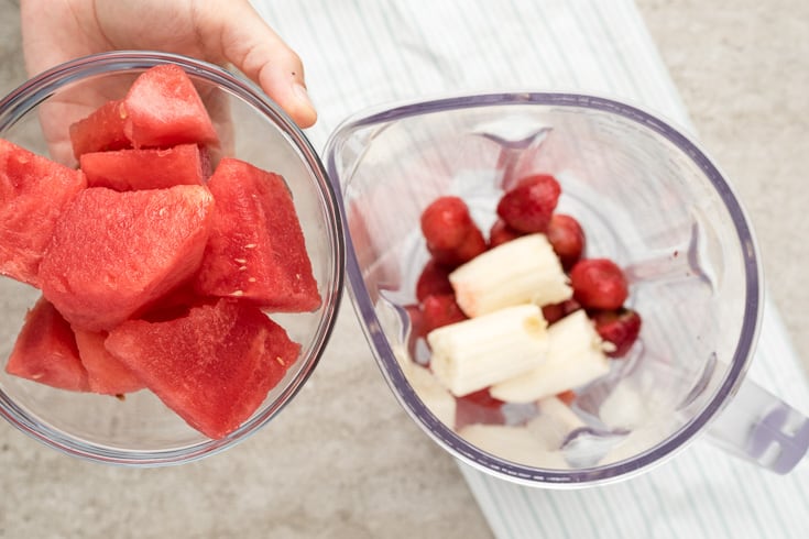 Watermelon smoothie step 1 - Dr. Axe