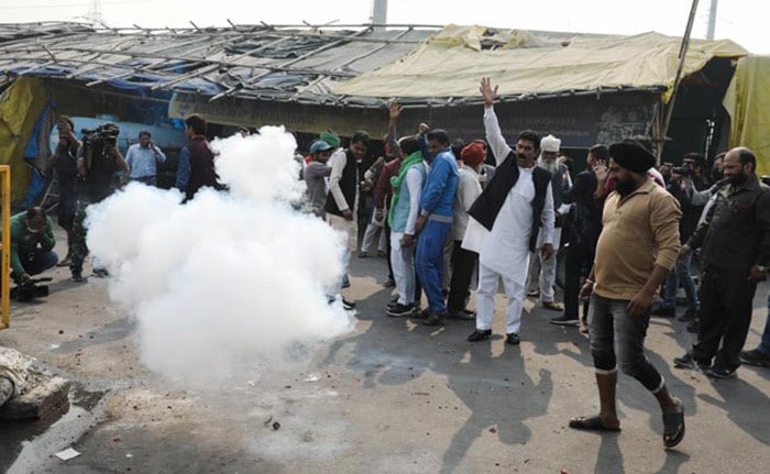 More visuals from the Ghazipur border in Delhi as farmers burst crackers in celebration.